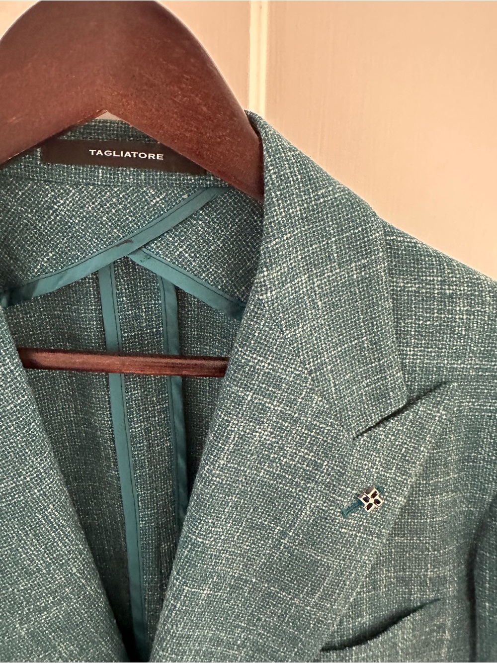 Tagliatore Teal Double-Breasted Blazer - Picture 2 of 6